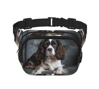 Romantic Paris Eiffel Fanny Pack for Women Men Fashion Waist Pack Adjustable Belt Bag for Workout Running Travelling Casual Waist Bag, Spaniel On The Sofa, One Size