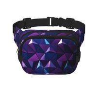 Romantic Paris Eiffel Fanny Pack for Women Men Fashion Waist Pack Adjustable Belt Bag for Workout Running Travelling Casual Waist Bag, Purple Geometric, One Size