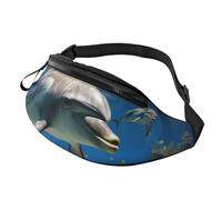 Romantic Paris Eiffel Fanny Pack for Women Men Fashion Waist Pack Adjustable Belt Bag for Workout Running Travelling Casual Waist Bag, Dolphins Blue, One Size