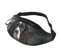 Romantic Paris Eiffel Fanny Pack for Women Men Fashion Waist Pack Adjustable Belt Bag for Workout Running Travelling Casual Waist Bag, Spaniel On The Sofa, One Size