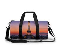Romantic Paris Eiffel Gym Bag for Men Women, Sturdy Oxford Cloth Travel Bags with Removable Shoulder Strap, Waterproof Duffel Bag for Fitness, Travel, Yoga
