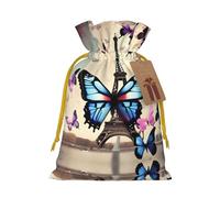 Romantic Paris Eiffel Print Drawstring Gift Bags,For Holiday Season,Birthdays,Anniversaries And Any Special Occasion