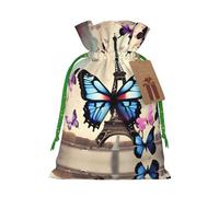 Romantic Paris Eiffel Print Drawstring Gift Bags,For Holiday Season,Birthdays,Anniversaries And Any Special Occasion