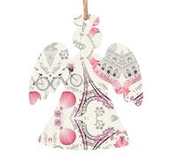 Romantic Paris Eiffel Tower Bycicle. Christmas Wooden Ornaments Christmas Tree Hanging Decoration Xmas Home Party Festive Decor