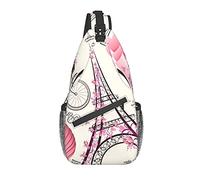 Romantic Paris Eiffel Tower Bycicle Crossbody Chest Bag, Shoulder Bag, Weekend Outdoor Hiking Backpack, Suitable For Men And Women
