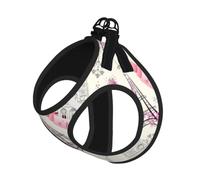 Romantic Paris Eiffel Tower Bycicle. Pet Leash Vest For Small Dogs Cats Reflective Adjustable Soft Outdoor Walking Hiking Training