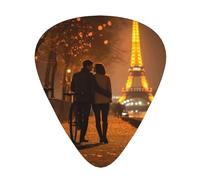 Romantic Paris Eiffel Tower Bycicle Print Guitar Pick,12 Pack,Includes Thin,Medium,Heavy Gauges,Suitable for guitar,ukulele