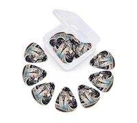 Romantic Paris Eiffel Tower Bycicle print Guitar Picks 12 Pack, Mixed (0.46-0.96mm) with Storage Case for Guitar,ukulele