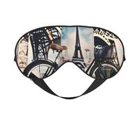 Romantic Paris Eiffel Tower Bycicle Print Lightweight Sleep Mask Breathable Light-Blocking Travel Yoga Outdoor Adventures