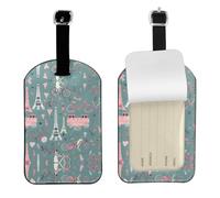 Romantic Paris Eiffel Tower Bycicle Print Luggage Bag Tags Leather Travel Id Labels Suitcase Name Tags Travel Essentials
