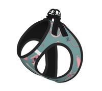 Romantic Paris Eiffel Tower Bycicle Print Reflective No Choke Pet Vest Harness,Adjustable Soft Padded Dog Harness With Easy Control Handle