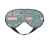 Romantic Paris Eiffel Tower Bycicle Print Soft Eye Mask/Sleep Eye Mask/Blackout Eye Mask, Suitable for Travel/Office/Yoga/Nap
