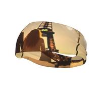 Romantic Paris Eiffel Tower Bycicle Print Sweatbands Sports Headband for Men Women,Athletic Sweatband for Tennis,Basketball,Running,Gym