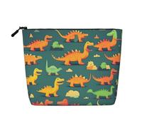 Romantic Paris Eiffel Tower Bycicle Printed Reusable Cosmetic Bag â€“ Travel Toiletry Organizer, Zipper Pouch for Makeup Accessories, Many Small Dinosaur, One Size