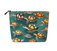 Romantic Paris Eiffel Tower Bycicle Printed Reusable Cosmetic Bag â€“ Travel Toiletry Organizer, Zipper Pouch for Makeup Accessories, Many Animals Sea Turtles, One Size