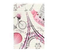 Romantic Paris Eiffel Tower Bycicle Printed Wooden Puzzle 300 Piece, Cute Puzzle Game in Plastic Box for Family Entertainment and Brain Training Gifts