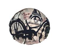 Romantic Paris Eiffel Tower Bycicle shower caps with a double layer of, hold your hair well whether using them while showering or taking bath.