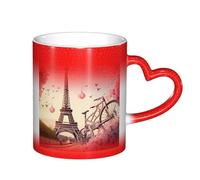 Romantic Paris Eiffel Tower Bycicle Starry Sky Color Changing Mug, Adding A Touch of Magic to Your Daily Life