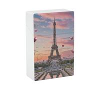 Romantic Paris Eiffel Tower Cigarette Case 85mm King Size, Crushproof Plastic Cigarette Box Holder for Men Women Cigar Protective Cover Waterproof Cigarettes Holder 20 Capacity