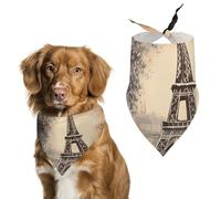 Romantic Paris Eiffel Tower Dog Bandanas for Feeding Grooming, Triangle Pet Bibs for Cats & Dogs Washable Fashion Pets Scarf for Party Travel 27.6 X 11.8 Inch