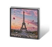 Romantic Paris Eiffel Tower Lapel Pin Brooches Square Fashion Brooch Pin Cute Button Badges Alloy Button Pins Enamel Pins Metal Pinback for Hat Shirt Clothing Bags