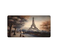 Romantic Paris Eiffel Tower Print Desk Mat | Non-Slip Large Mouse Pad 30x60cm Keyboard Gaming Long Mouse Mats for Desk Accessories