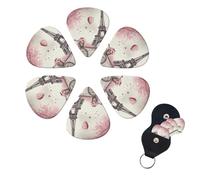 Romantic Paris Eiffel Tower Print Guitar Picks 6 Pack Guitar Plectrums with Pick Holders Bass Picks For Acoustic Guitar Bass Electric Ukulele Includes 0.46mm, 0.71mm, 0.96mm