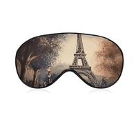Romantic Paris Eiffel Tower Sleep Mask for Women Men, Soft Eye Mask with Adjustable Strap for Sleeping, Light Blocking Travel Blindfold for Nap Comfortable Eye Cover for Home Office