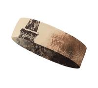 Romantic Paris Eiffel Tower Sports Sweatband 15" Polyester Hairband Absorbent Quick-Dry Headband for Running, Yoga