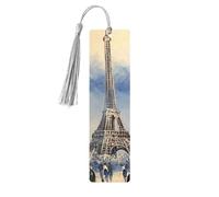 Romantic Paris Eiffel Towerdouble Sided Printed Wooden Bookmark 18x3.1cm for Reading, A Gift for Book Enthusiasts and Readers, and A Reading Accessory for Book Enthusiasts