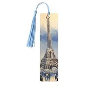 Romantic Paris Eiffel Towerdouble Sided Printed Wooden Bookmark 18x3.1cm for Reading, A Gift for Book Enthusiasts and Readers, and A Reading Accessory for Book Enthusiasts