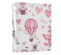 Romantic Paris Eiffel Towers 3 Ring Binder 1.5 Inch Round Ring Binder View Binder Holds 200 Documents for Home School Office Use