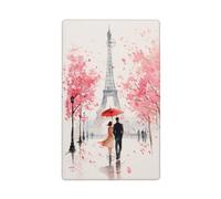 Romantic Paris in Spring Watercolor Single Toggle Blank Wall Plate Light Switch Cover Decorative 1 Gang for Kitchen Room Bathroom Size 11.4x7cm