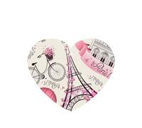 (Romantic Paris Tower bicycle) Printed Paper Car Air Freshener Lavender Scented Hanging Odor Remover 10/40/100 Pcs for Vehicle Home Closet Wardrobe - Heart Shape
