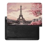 Romantic Paris Tower Passport Holder Lightweight Passport Protector Wallet Cover for Travel Waterproof Card Case for Men