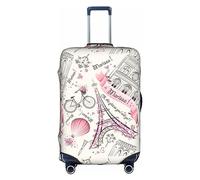 Romantic Parisian Butterfly Suitcase Cover Elastic Washable Luggage Cover Scratch Protector Multiple Sizes, White, X-Large