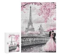 Romantic Parisian E-iffel Tower Vertical Wooden Jigsaw Puzzles for Adults Challenge Intelligent Puzzle Letter on Back Picture Home Decor