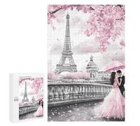 Romantic Parisian E-iffel Tower Vertical Wooden Jigsaw Puzzles for Adults Challenge Intelligent Puzzle Letter on Back Picture Home Decor