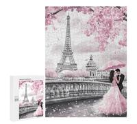 Romantic Parisian E-iffel Tower Vertical Wooden Jigsaw Puzzles for Adults Challenge Intelligent Puzzle Letter on Back Picture Home Decor
