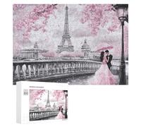Romantic Parisian E-iffel Tower Wooden Jigsaw Puzzles for Adults Challenge Intelligent Puzzle Letter on Back Picture Home Decor