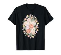 Romantic Pastel Flower Peony and Tulip Garden Wreath T-Shirt