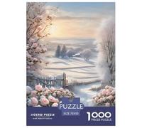 Romantic Pastoral Scenery in Winter Jigsaw Puzzles Puzzle for Adults Kids. 1000 Piece Interesting Impossible Challenge Toy Educational Game Home Decoration for Adults& Kids Age 14 Years Up 70x50cm/100