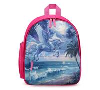 Romantic Pegasus Beach Night Small Backpack Cute Mini Shoulder Bag 12.6 × 9.4 × 5.9 Inches Daypack