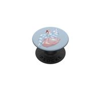 Romantic Pencil Drawn Swan Pretty Swan with a Light Blue Bow PopSockets Adhesive PopGrip