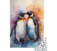 Romantic Penguins 1000-Piece Puzzle for Adults, 70x50cm/1000pcs, White Cardboard with Reduced Dust; Easy to Revisit Throughout The Week