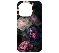 Romantic Peony Gothic Floral Dark Aesthetic Victorian Case for iPhone 15 Pro