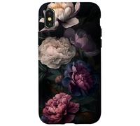 Romantic Peony Gothic Floral Dark Aesthetic Victorian Case for iPhone X/XS