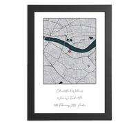 Romantic Personalised Map Print - Custom Gift for Him & Her with Special Location & Message | Unique Anniversary, Wedding, Christmas, Valentine's Gift for Couples, Him And Her, Wife, Girlfriend