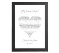 Romantic Personalised Print Gift - Any Song Lyrics for Valentines Day, Wedding Gift, First Dance, Music Art With Heart for Her or Him or Couple, Birthday Present - Choose your colour