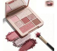 Romantic Pink Nude Eyeshadow Palette - 7 Colors Matte Shimmer Glitter Eye Shadow, Long Lasting Waterproof High Pigmented Rose Brown Makeup Kit, Cute Daily & Date Night Eye Palette for Women Girls